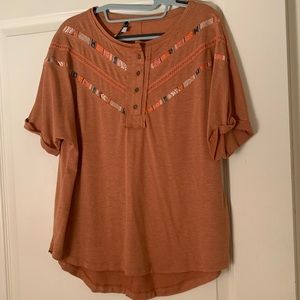 Orange tribal tee